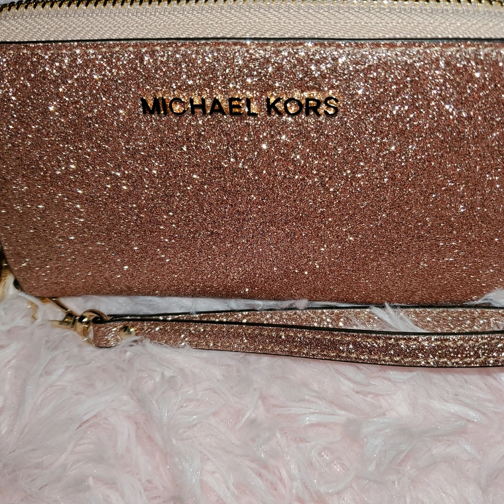 Rose Gold Glitter Michael Kors Wallet